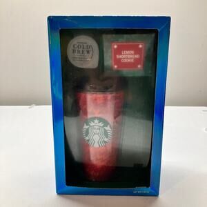 Starbucks 16oz Cold Brew Tumbler with Straw Holiday 2022 Lemon Shortbread Cookie